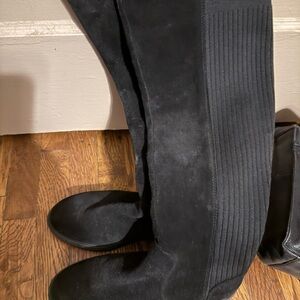ANTONIO MELANI Black Suede Knee-High Boots